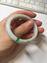 Load image into Gallery viewer, 52.2mm certified 100% natural type A white sunny green yellow purple(FU LU SHOU) oval jadeite bangle PH168-5800