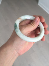 Load image into Gallery viewer, 53.5mm certified natural 100% natural Type A light green red round cut jadeite jade bangle BP22-7250