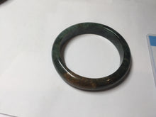 Load image into Gallery viewer, 52.7mm Certified Type A 100% Natural brown oily dark green(老油青) gray black Jadeite Jade bangle PC218-6231