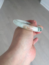 Load image into Gallery viewer, 53.5mm certified natural 100% natural Type A light green red round cut jadeite jade bangle BP22-7250