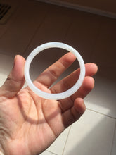 Load image into Gallery viewer, 53.5mm Certified 100% Natural white slim nephrite jade bangle HN138-9099