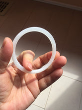 Load image into Gallery viewer, 53.5mm Certified 100% Natural white slim nephrite jade bangle HN138-9099