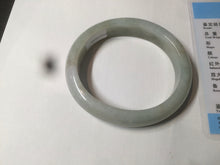 Load image into Gallery viewer, 52.5 mm Certified Type A 100% Natural light green/gray Jadeite Jade oval bangle AZ70-0363