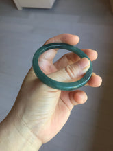 Load image into Gallery viewer, 50mm Type A 100% Natural dark green/black/blue/gray with flying snow Guatemala square style Jadeite bangle PJ81-0656