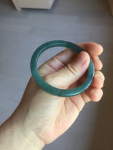 Load image into Gallery viewer, 50mm Type A 100% Natural dark green/black/blue/gray with flying snow Guatemala square style Jadeite bangle PJ81-0656