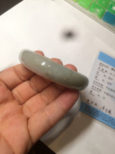 Load image into Gallery viewer, 52.5 mm Certified Type A 100% Natural light green/gray Jadeite Jade oval bangle AZ70-0363