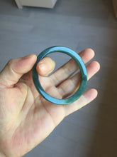 Load image into Gallery viewer, 50mm Type A 100% Natural dark green/black/blue/gray with flying snow Guatemala square style Jadeite bangle PJ81-0656