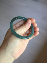 Load image into Gallery viewer, 50mm Type A 100% Natural dark green/black/blue/gray with flying snow Guatemala square style Jadeite bangle PJ81-0656