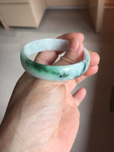 Load image into Gallery viewer, 50.9mm 100% natural type A sunny green light green Mountains Unfold in Succession(两岸青山次第出) green jadeite bangle PB270-1031
