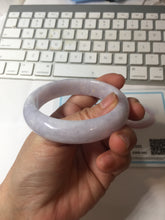 Load image into Gallery viewer, 54.5mm certified 100% Natural type A light purple white Jadeite Jade bangle PC250-0353