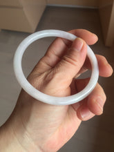 Load image into Gallery viewer, Sold! please don't order, Thanks. 62mm Certified Type A 100% Natural white light purple slim round cut Jadeite bangle AU35-8538