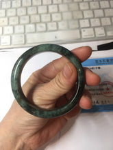 Load image into Gallery viewer, 52.7mm Certified Type A 100% Natural brown oily dark green(老油青) gray black Jadeite Jade bangle PC218-6231