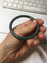 Load image into Gallery viewer, 55.3mm Certified Type A 100% Natural dark green/blue/gray Guatemala slim round cut Jadeite bangle PH135-4297