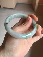 Load image into Gallery viewer, 54.5mm Certified 100% natural Type A light purple with green floating flowers jadeite jade bangle BN14-7084