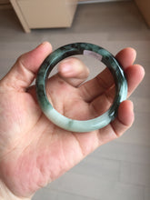 Load image into Gallery viewer, 54mm certified 100% natural Type A dark green white jadeite jade bangle AA43-5316