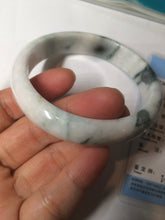 Load image into Gallery viewer, 59.5mm Certified 100% natural type A green white/light purple jadeite jade bangle AT86-9566