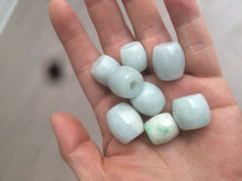 Load image into Gallery viewer, type A 100% Natural white/light green olive shape Jadeite Jade LuluTong (Every road is smooth) bead pendant BK107