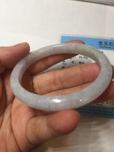Load image into Gallery viewer, 51.5mm certified Type A 100% Natural light green purple white oval Jadeite Jade bangle PB180-9111