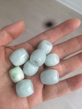 Load image into Gallery viewer, type A 100% Natural white/light green olive shape Jadeite Jade LuluTong (Every road is smooth) bead pendant BK107