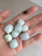 Load image into Gallery viewer, type A 100% Natural white/light green olive shape Jadeite Jade LuluTong (Every road is smooth) bead pendant BK107