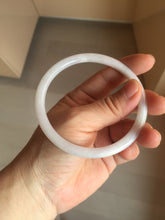 Load image into Gallery viewer, Sold! please don't order, Thanks. 62mm Certified Type A 100% Natural white light purple slim round cut Jadeite bangle AU35-8538