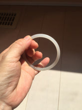 Load image into Gallery viewer, 58mm Certified 100% Natural icy watery white gray pink slim nephrite jade bangle HN135-9191