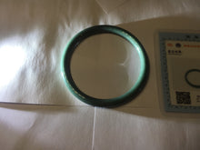 Load image into Gallery viewer, 55.3mm Certified Type A 100% Natural dark green/blue/gray Guatemala slim round cut Jadeite bangle PH135-4297