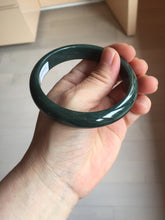 Load image into Gallery viewer, 59mm Certified Type A 100% Natural dark green/blue/gray/black Guatemala Jadeite bangle BS144-6408