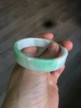 Load image into Gallery viewer, 52.5mm Certified type A 100% Natural sunny green/purple/white square Jadeite Jade bangle AT87-4715