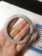 Load image into Gallery viewer, 57.3mm Certified Type A 100% Natural icy watery white purple black brown Jadeite Jade bangle BL74-7052