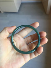 Load image into Gallery viewer, 59mm Certified Type A 100% Natural light black/green/gray Guatemala slim round cut Jadeite bangle PJ80-0672