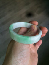 Load image into Gallery viewer, 52.5mm Certified type A 100% Natural sunny green/purple/white square Jadeite Jade bangle AT87-4715