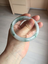 Load image into Gallery viewer, 54.5mm Certified 100% natural Type A light purple with green floating flowers jadeite jade bangle BN14-7084