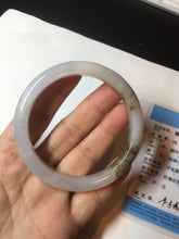 Load image into Gallery viewer, 57.3mm Certified Type A 100% Natural icy watery white purple black brown Jadeite Jade bangle BL74-7052