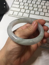 Load image into Gallery viewer, 57.8mm certified 100% certified natural light green white fresh air jadeite jade bangle PC251-0569