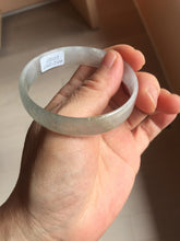 Load image into Gallery viewer, 53mm certified 100% natural Type A icy watery white light green gray (淡油青)Jadeite jade bangle PB268-1037
