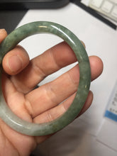 Load image into Gallery viewer, 52mm Certified Type A 100% Natural white Oily Dark Green Gray Black Oval Jadeite Jade Bangle PC219-6219