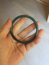 Load image into Gallery viewer, 59mm Certified Type A 100% Natural light black/green/gray Guatemala slim round cut Jadeite bangle PJ80-0672
