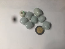 Load image into Gallery viewer, type A 100% Natural white/light green olive shape Jadeite Jade LuluTong (Every road is smooth) bead pendant BK107