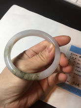Load image into Gallery viewer, 57.3mm Certified Type A 100% Natural icy watery white purple black brown Jadeite Jade bangle BL74-7052