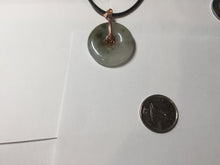 Load image into Gallery viewer, 23.8mm Type A 100% Natural icy watery dark green/clear Seaweed Forest Jadeite Safety Guardian Button donuts pendant PF44
