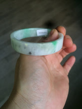 Load image into Gallery viewer, 52.5mm Certified type A 100% Natural sunny green/purple/white square Jadeite Jade bangle AT87-4715