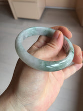 Load image into Gallery viewer, 54.5mm Certified 100% natural Type A light purple with green floating flowers jadeite jade bangle BN14-7084
