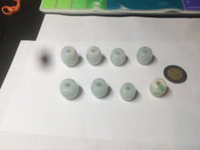 Load image into Gallery viewer, type A 100% Natural white/light green olive shape Jadeite Jade LuluTong (Every road is smooth) bead pendant BK107