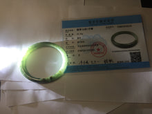 Load image into Gallery viewer, 52mm Certified Type A 100% Natural white Oily Dark Green Gray Black Oval Jadeite Jade Bangle PC219-6219