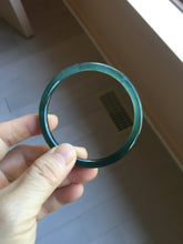 Load image into Gallery viewer, 60mm Certified Type A 100% Natural light green/blue/gray Guatemala slim round cut Jadeite bangle PJ79