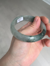 Load image into Gallery viewer, 53.7mm certificated Type A 100% Natural dark green gray black Jadeite Jade bangle S87-7052