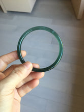 Load image into Gallery viewer, 60mm Certified Type A 100% Natural light green/blue/gray Guatemala slim round cut Jadeite bangle PJ79