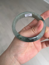 Load image into Gallery viewer, 53.7mm certificated Type A 100% Natural dark green gray black Jadeite Jade bangle S87-7052
