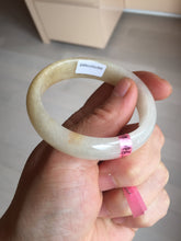 Load image into Gallery viewer, 47.5mm certified 100% natural Type A icy watery light green yellow white oval jadeite jade bangle PC18-6668
